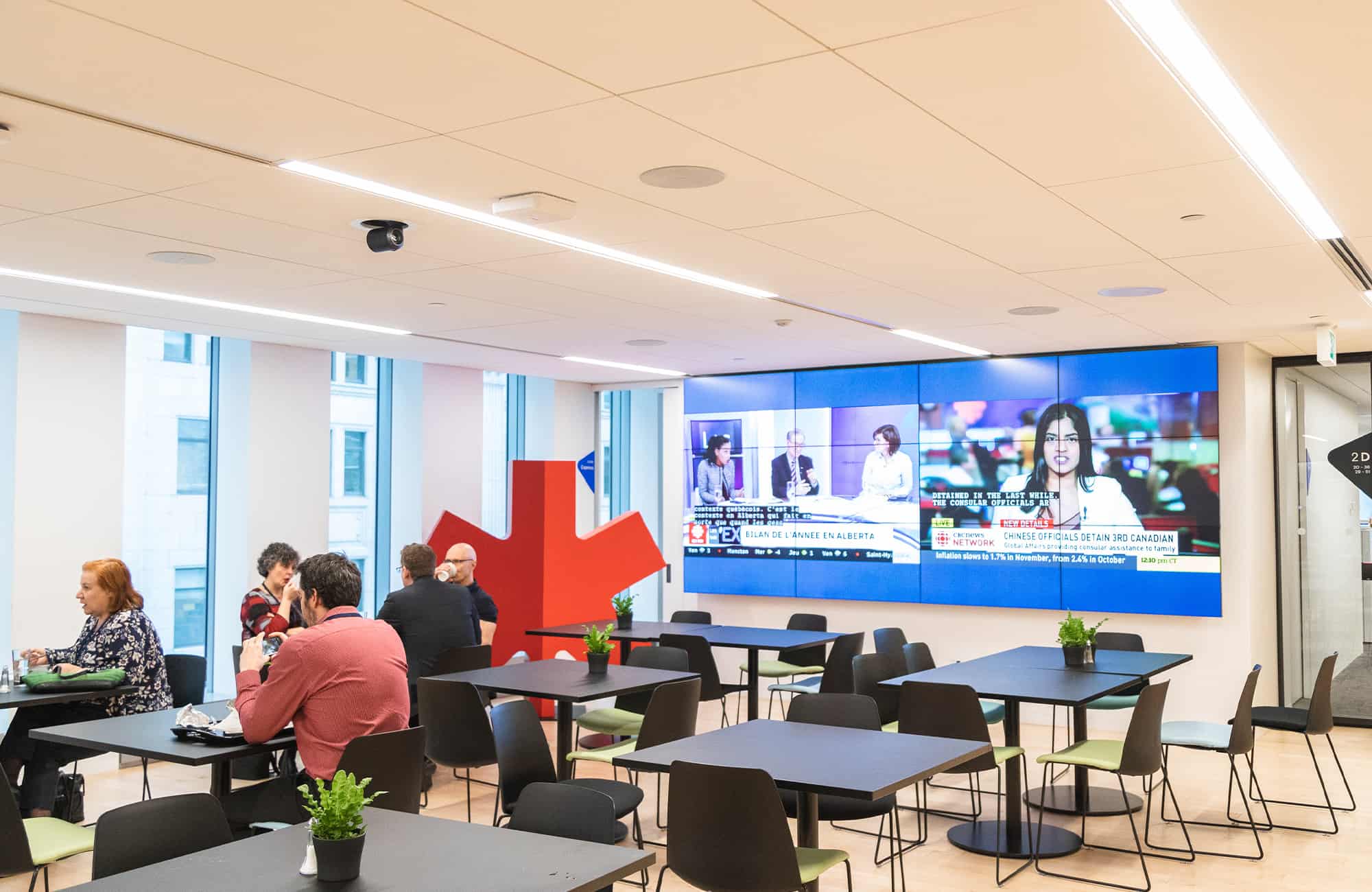BDC social space with digital signage