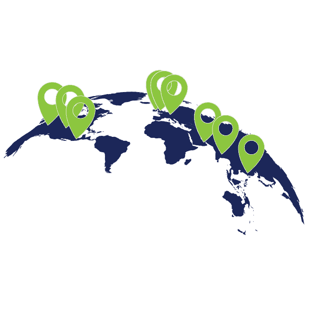 globe showing AVI-SPL location map pins